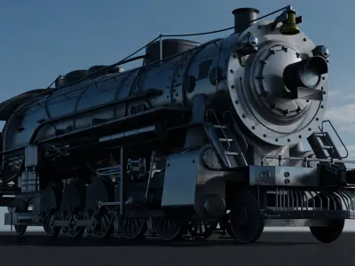 Old Locomotive With Substance Painter Texture 3D model