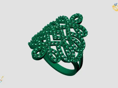 Vintage Womens Diamond Ring Women Rings 3dmodels 3D print model 3D print model