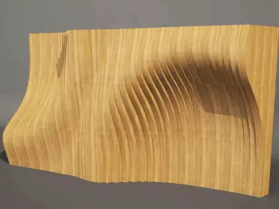 wavy wall decor 3D model