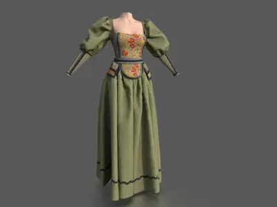XVII CENTURY DRESS 3D model