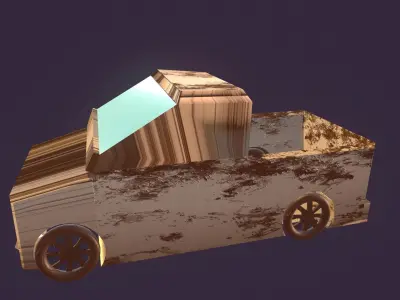 Game Ready Rusted Van Car Low-poly 3D model