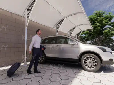 tarpaulin roof Low-poly 3D model