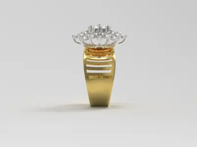 woman flower solitaire ring fr0002 3D print model