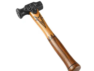 Ornate Wooden Hammer model pack Low-poly 3D model