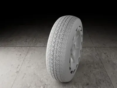  Car Wheel Low-poly 3D model