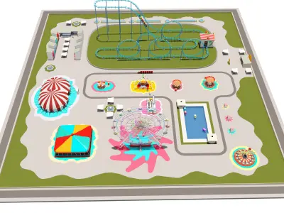 Amusement Park Equipment Full pack 3D model