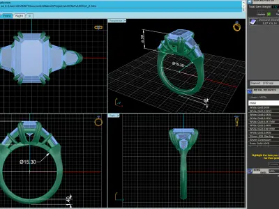 Four Stone Woman Wedding Ring V4 3D print model