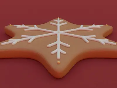 Gingerbread snowflake 3D model for 3D print set 3D print model