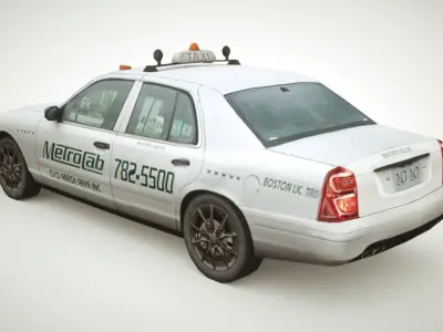 Taxi v1 Sedan Low-poly 3D model