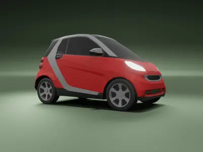 Smart ForTwo low poly 3D model Low-poly 3D model