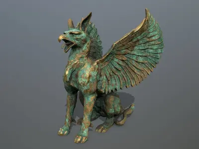 Statue Creature Low-poly 3D model