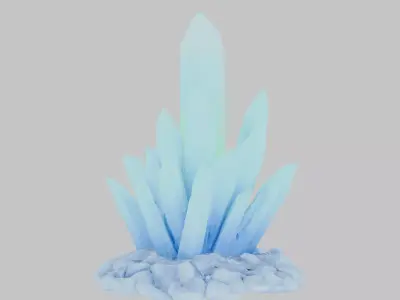 Spiky Crystal Cactus Low-poly 3D model