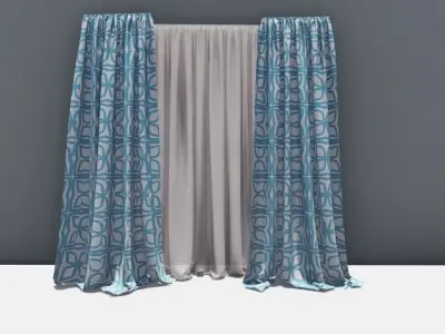 curtain curtains for sims Free low-poly 3D model