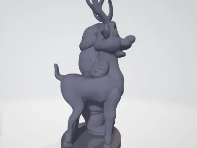 3D Printable  Funny Santa Claus with Deer - Christmas decoration 3D print model