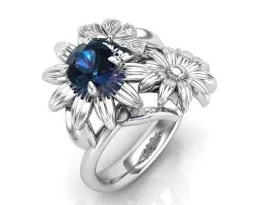 Butterfly ring 3D print model