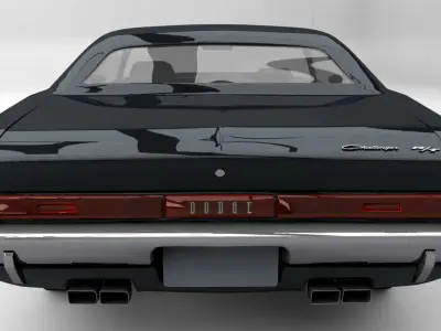 1971 Dodge Challenger r t Low-poly 3D model