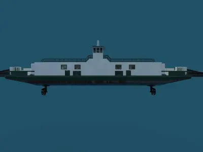 car ferry boat version 1 3D model