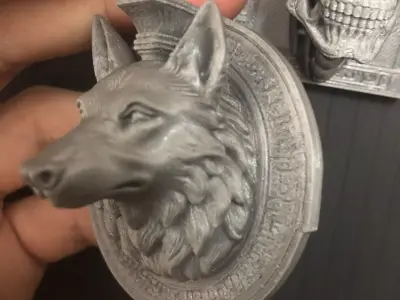 wolf scultpture 3D print model