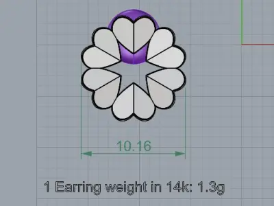 HEART Stud Earrings LOVE GIFT For Valentines Day 3D print model