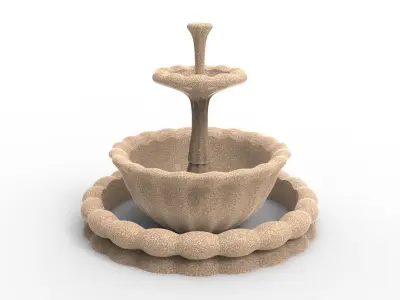 classic fountain Low-poly 3D model