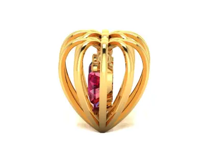 Women Heart Earring 3dm STL OBJ FBX Render Details 3D print model purchase