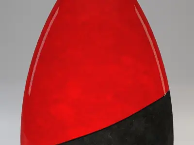 Vase - Dark Concrete and Red Ceramic - 100 cm high 3D model