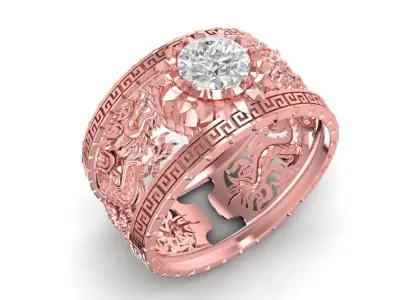 luxury dragon ring for men  1910 3D print model