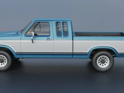Pickup Truck F-150 SuperCab 1981 3D print model