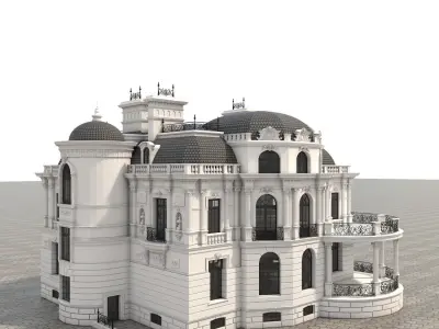 European Style Villa 2 3D model Low-poly 3D model