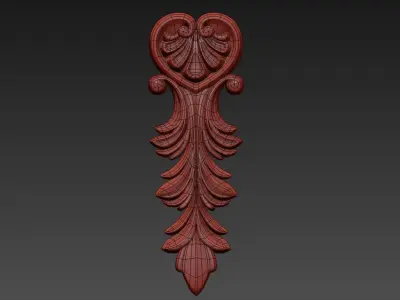 Carved decor vertical model 3D model