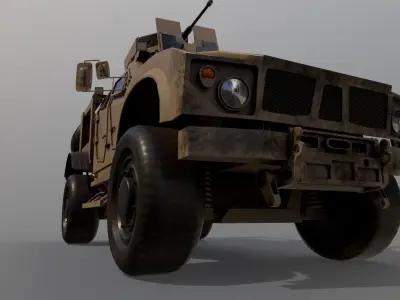 Military Car Vehicle 3D Gameasset Low-poly 3D model