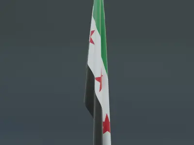 Liberated Syria Flag Free low-poly 3D model