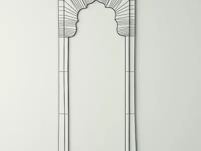 Vintage Wood Moorish Mirror 3D model