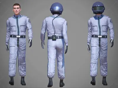 Airwolf Pilot Male Low-poly 3D model