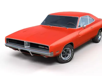 Dodge Charger 1969 Low-poly 3D model