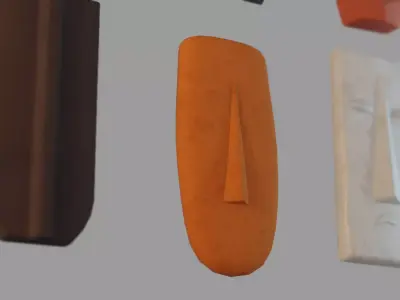 African Clay Face Masks Stylized for Art and Culture Projects 3D model