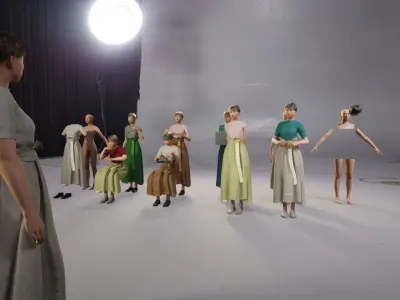 Modular Character - Asian Casual Woman - FK2 Low-poly 3D model