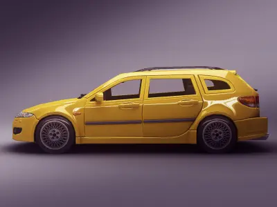 Station Wagon 2 Low-poly 3D model