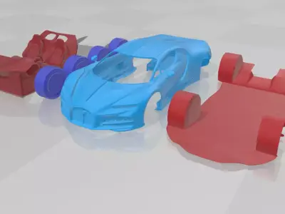 Bugatti Tourbillon - Separate Parts STL Model 3D print model