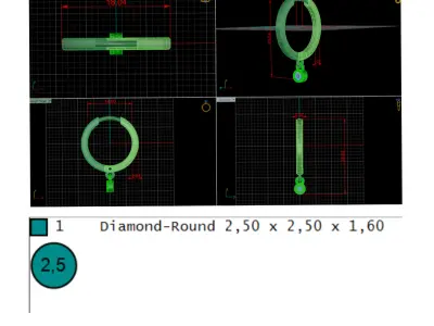 Diamond jewelry earring Classic E1 3D print model 3D print model 3D print model