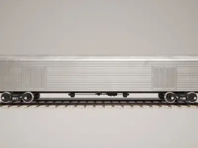 Animated game-ready Boxcar Low-poly 3D model