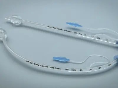 Traceal Tube - Medical Catheter Low-poly 3D model