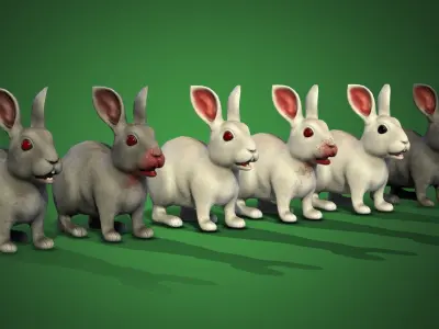 Bunny Rigged Animated Game-ready Low-poly 3D model