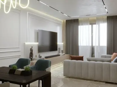 apartment scene with corona render 3D model