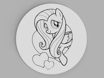 My Little Pony Fluttershy Hearts Coasters Free 3D print model