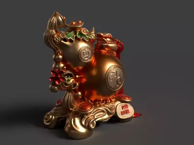 Chinese gourd   Low-poly 3D model