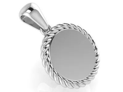 L Letter Circle Pendant 2599 3D print model