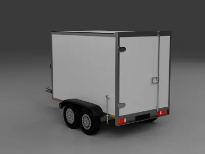 Car Trailer closed Koffer PKW Anhanger 3D model