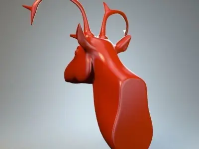 Deer head 02 P 3D print model