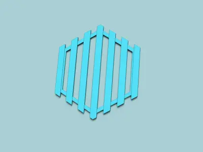 Hexagonal Wall Panel A27 Stripes - Interior Design Decoration 3D print model